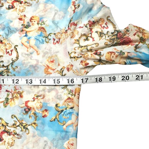 ASOS Design | Men | Rococo Floral Angels LS Sheer Mesh Muscle Shirt | Size Small - Picture 5 of 12